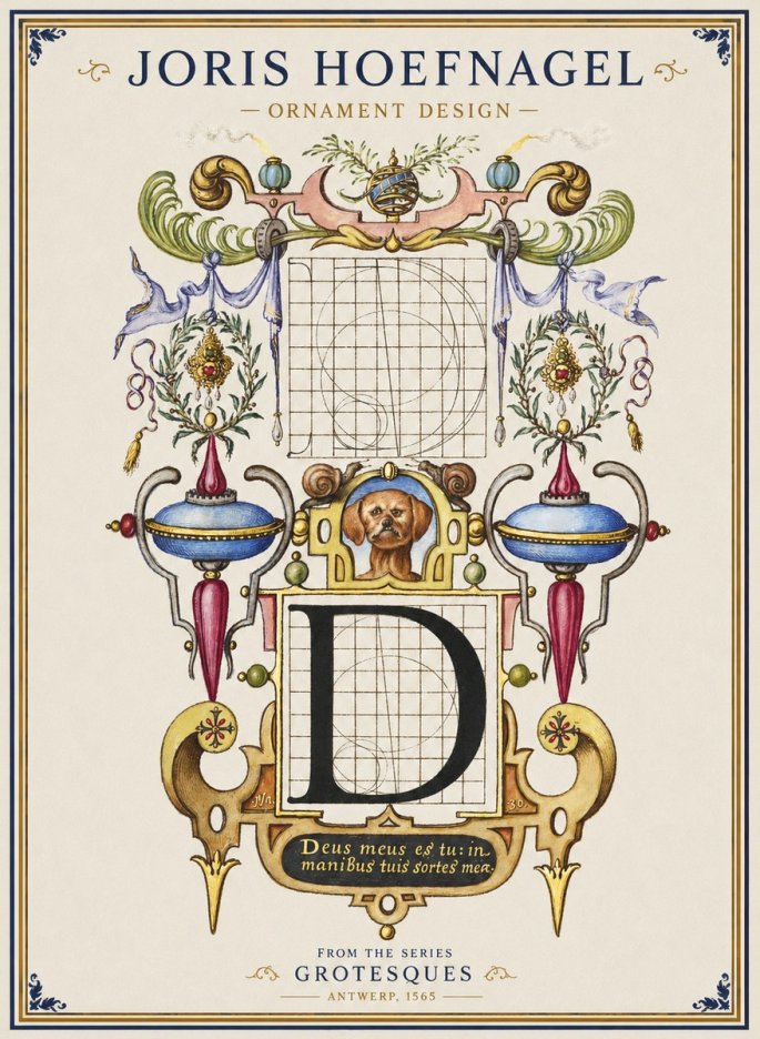 Joris Hoefnagel Illuminated Initial 'D' No2 - Plakát