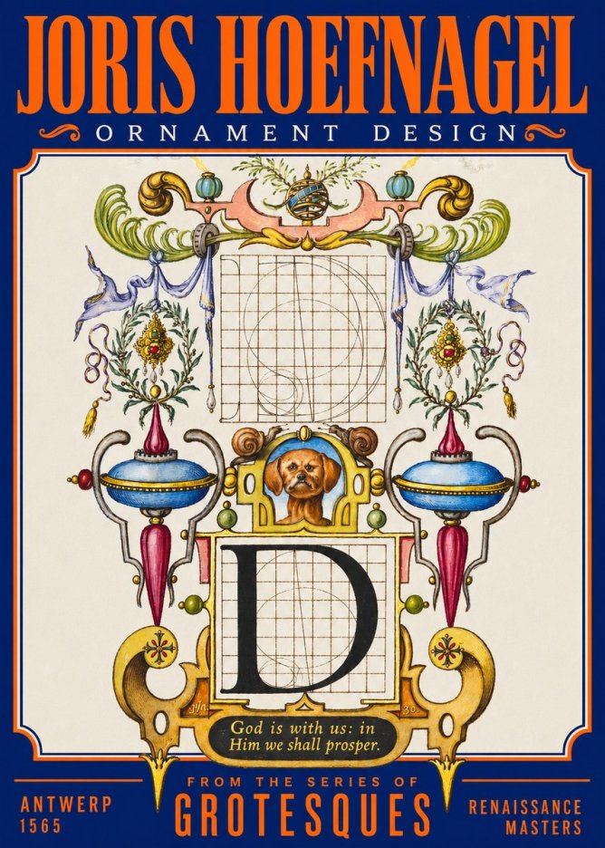 Joris Hoefnagel Illuminated Initial 'D' No3 - Plakát