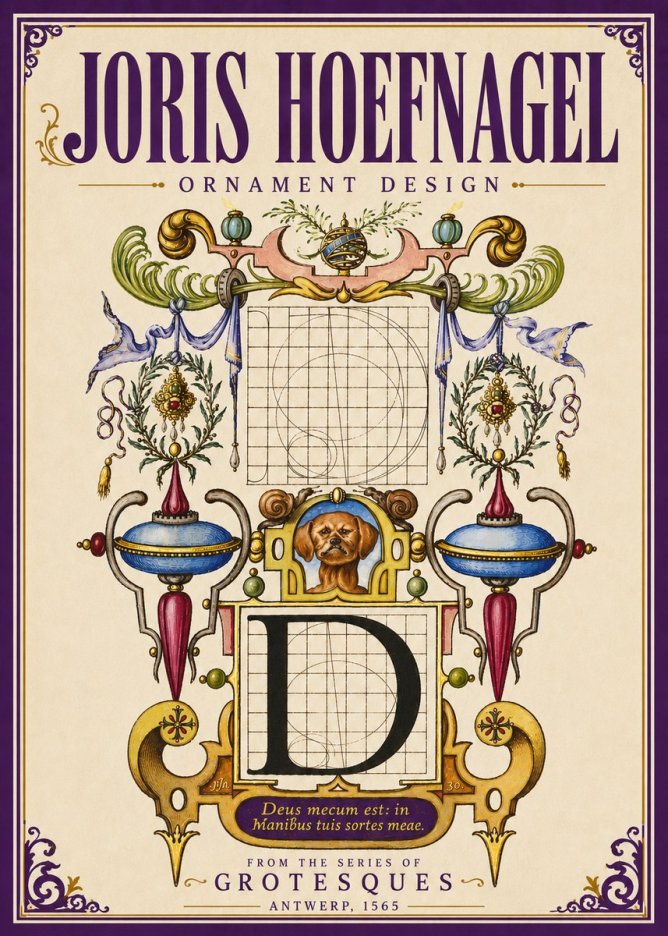 Joris Hoefnagel Illuminated Initial 'D' No5 - Plakát