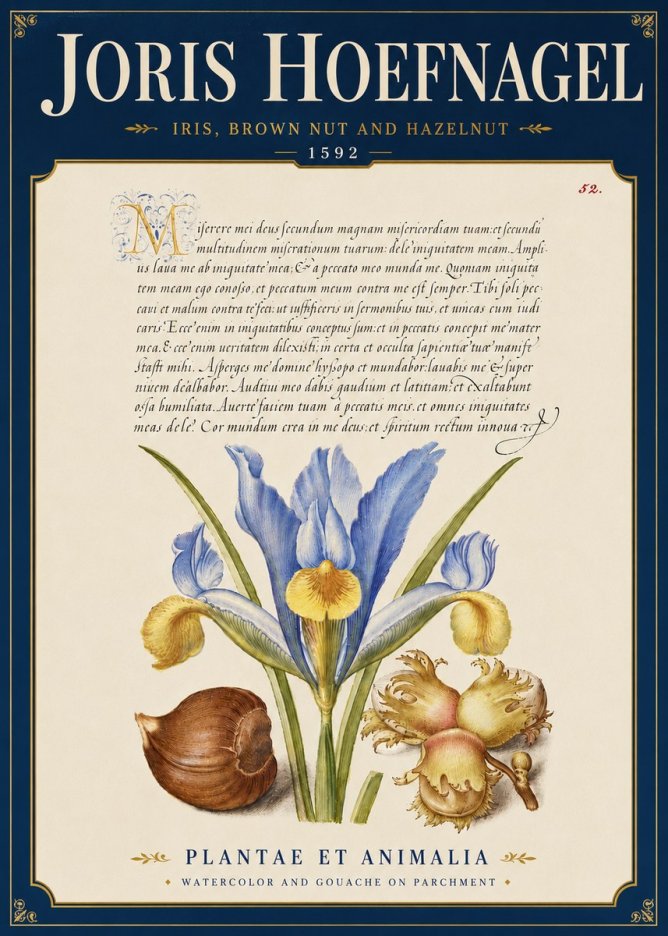Joris Hoefnagel Iris, Brown Nut and Hazelnut No6 - Plakát
