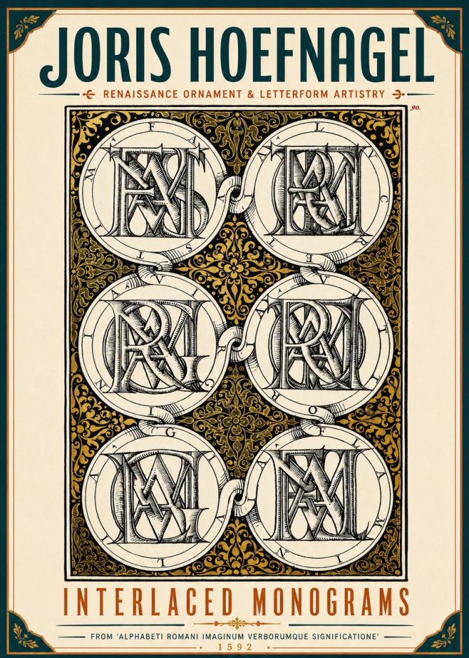 Joris Hoefnagel Interlaced Monograms No6 - Plakát