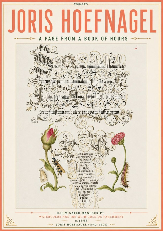 Joris Hoefnagel A Page from a Book of Hours No4 - Plakát