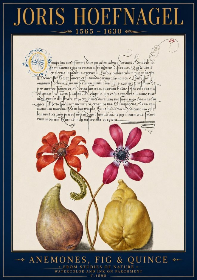 Joris Hoefnagel Flowers and Fruits No5 - Plakát