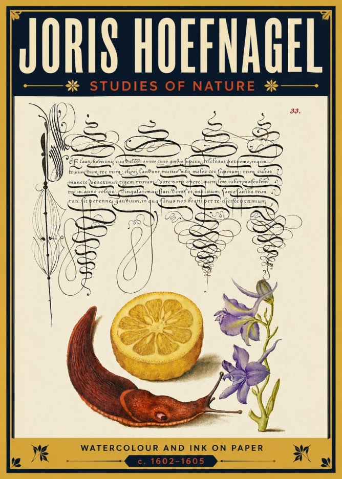 Joris Hoefnagel Studies of Nature No5 - Plakát
