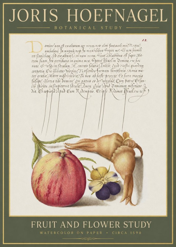 Joris Hoefnagel Fruit and Flower Study No1 - Plakát