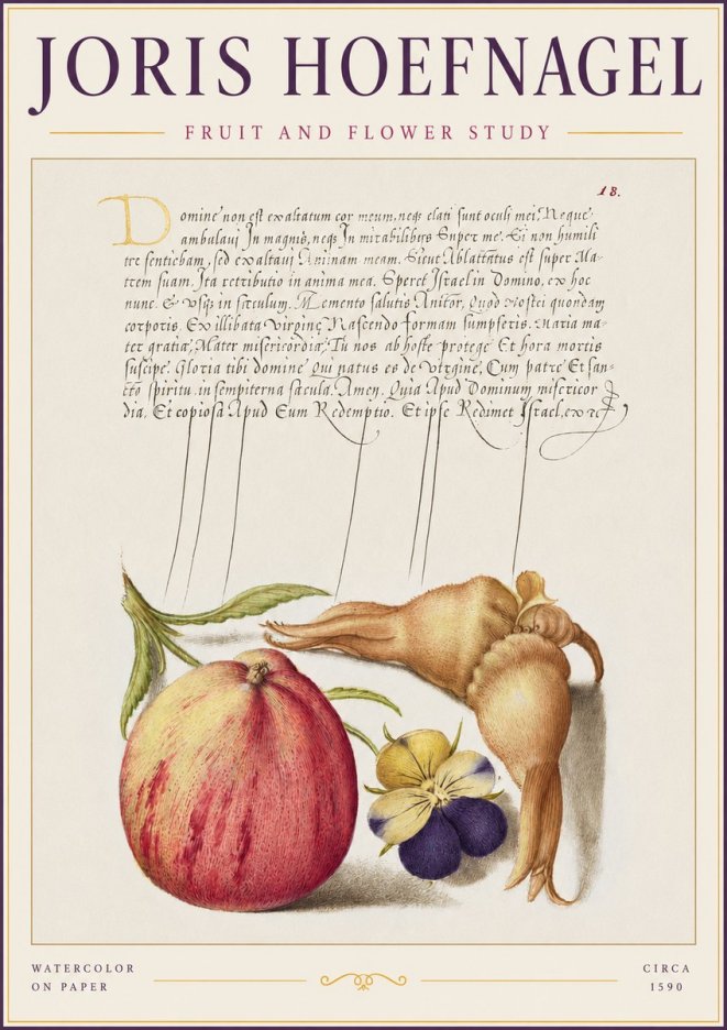 Joris Hoefnagel Fruit and Flower Study No2 - Plakát