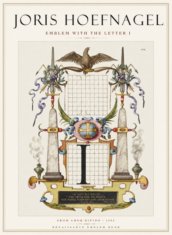 Joris Hoefnagel Ornamental Design with Dedicatory Inscription No2 - Plakát