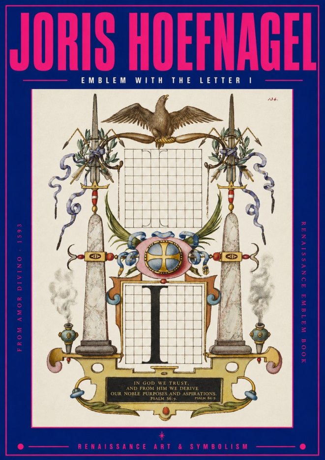 Joris Hoefnagel Ornamental Design with Dedicatory Inscription No3 - Plakát