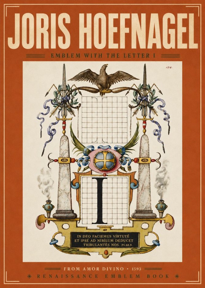 Joris Hoefnagel Ornamental Design with Dedicatory Inscription No6 - Plakát