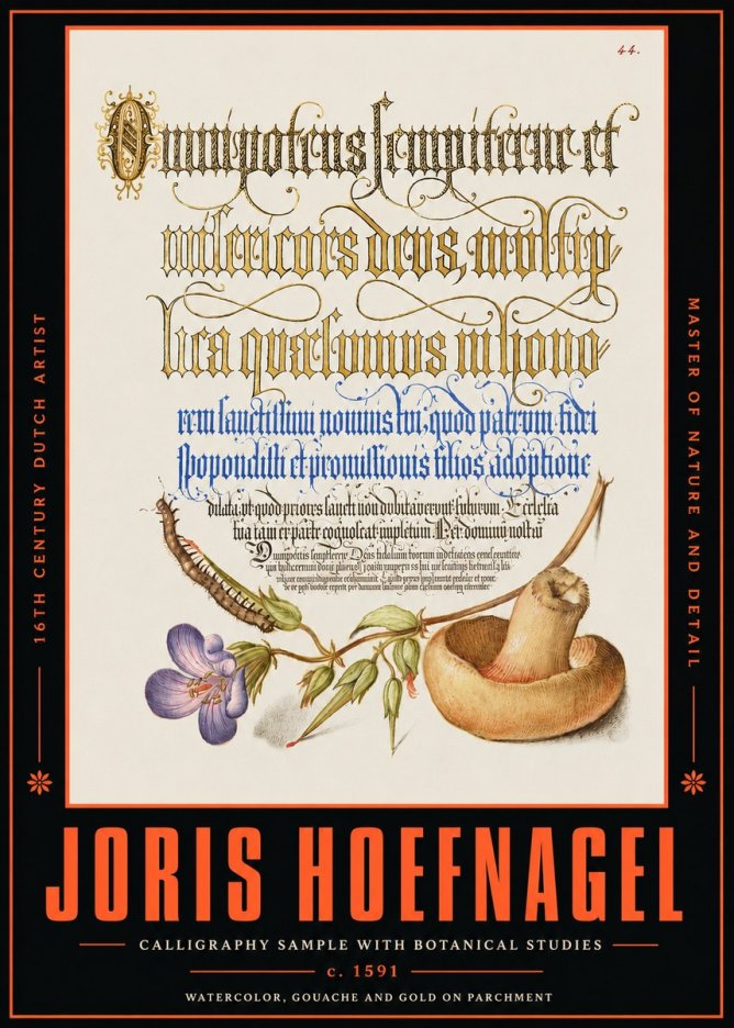 Joris Hoefnagel From a Series of Calligraphy Samples No4 - Plakát