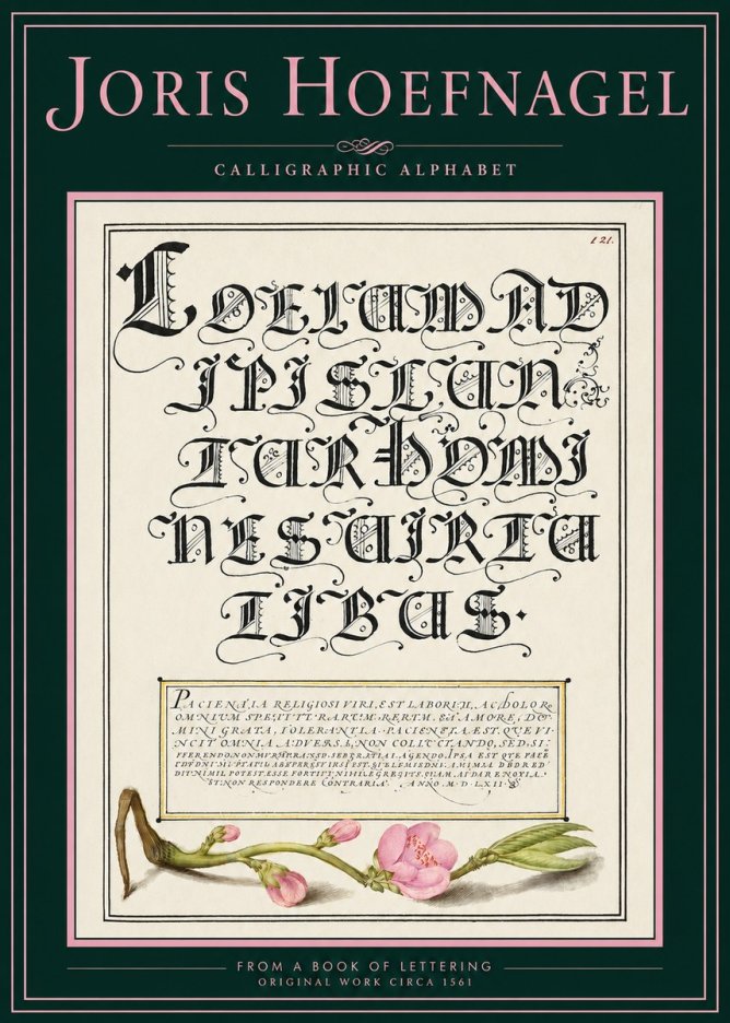 Joris Hoefnagel Calligraphic Alphabet from a Book of Lettering No2 - Plakát