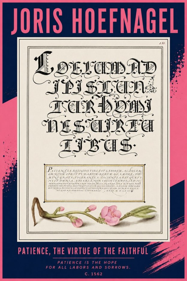 Joris Hoefnagel Calligraphic Alphabet from a Book of Lettering No4 - Plakát
