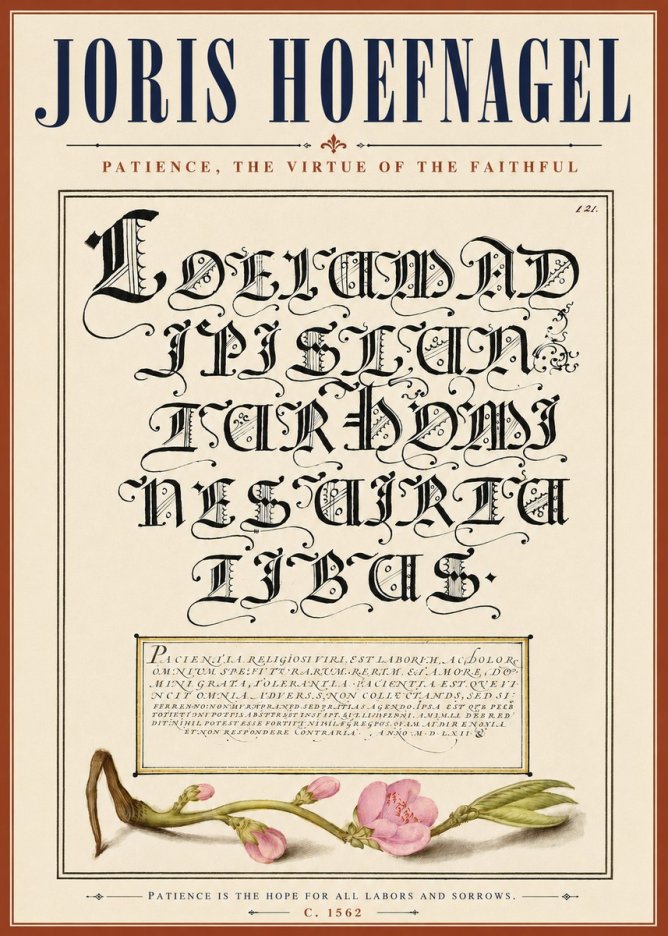 Joris Hoefnagel Calligraphic Alphabet from a Book of Lettering No6 - Plakát