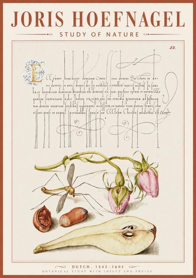 Joris Hoefnagel Studies of Plants, Insects and Fruits No5 - Plakát