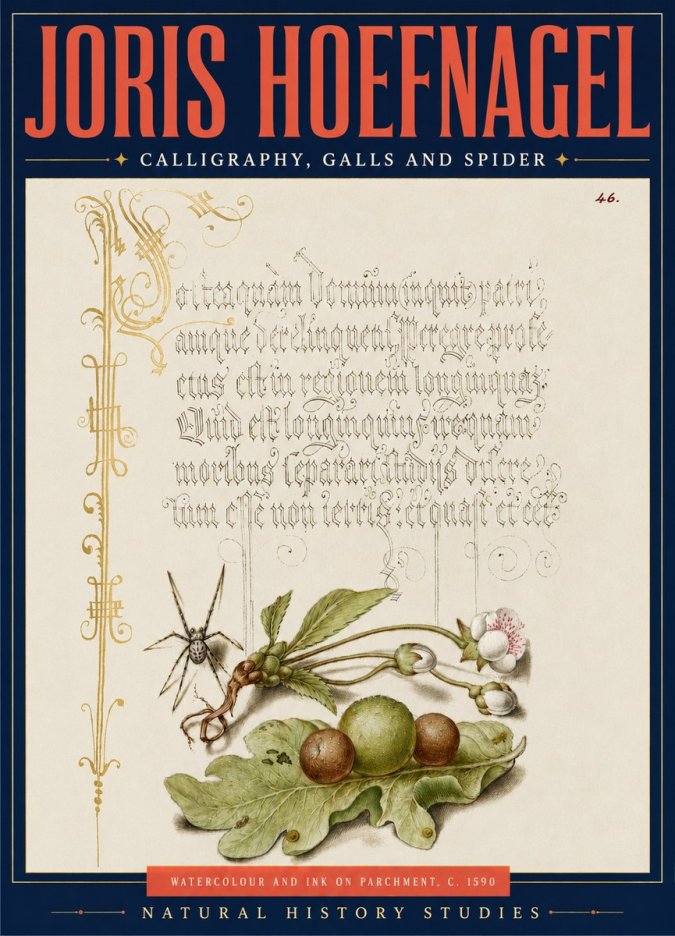 Joris Hoefnagel Plant with Galls and Insect No5 - Plakát