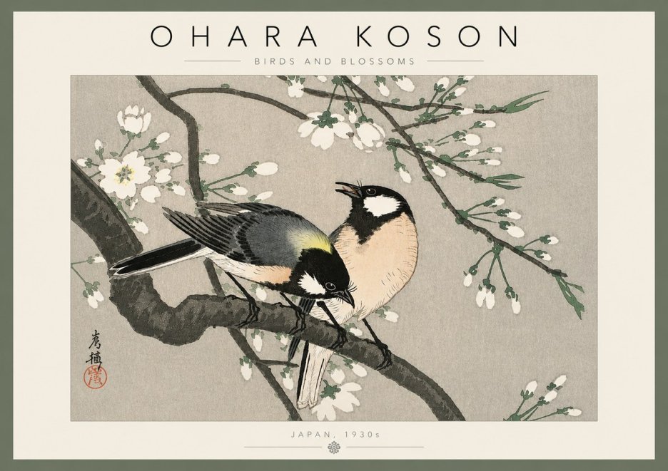 Ohara Koson Birds and Blossoms No4 - Plakát