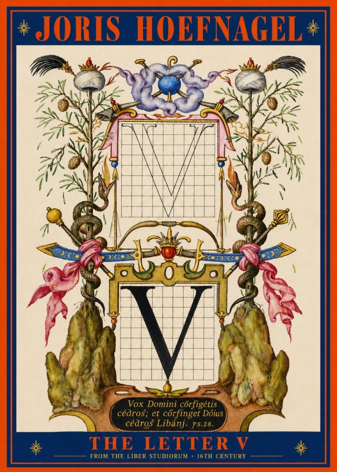 Joris Hoefnagel The Letter V No3 - Plakát