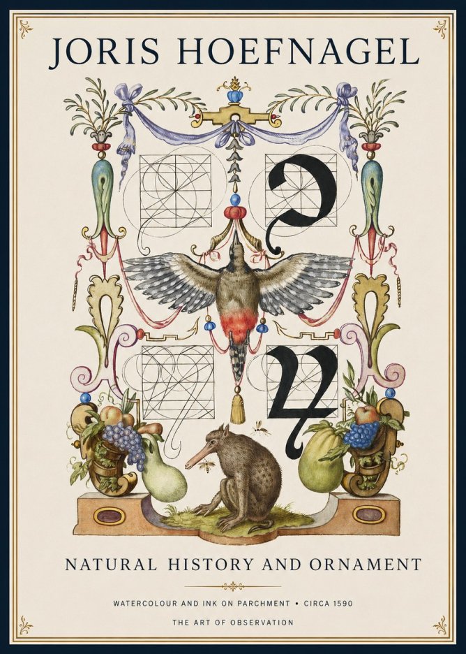 Joris Hoefnagel Study of Nature and Ornament No2 - Plakát