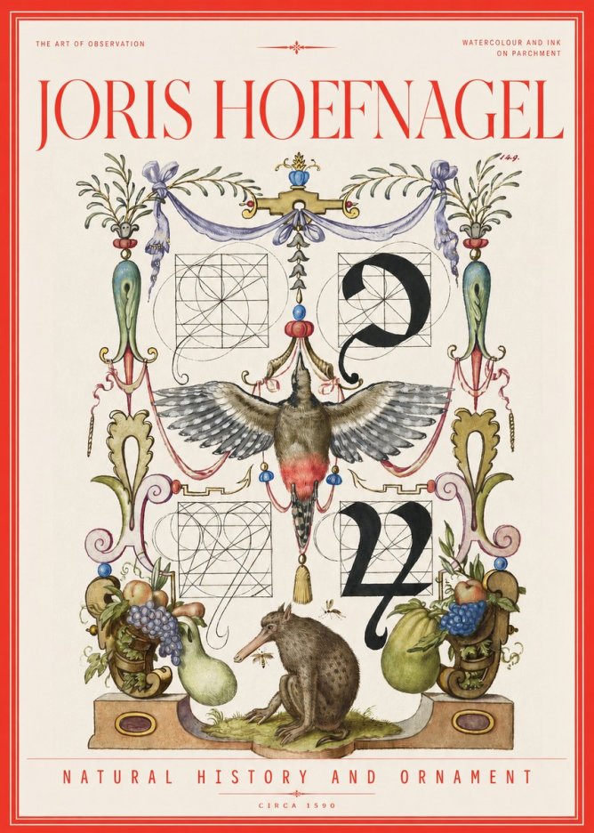 Joris Hoefnagel Study of Nature and Ornament No3 - Plakát