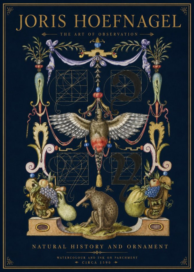 Joris Hoefnagel Study of Nature and Ornament No5 - Plakát