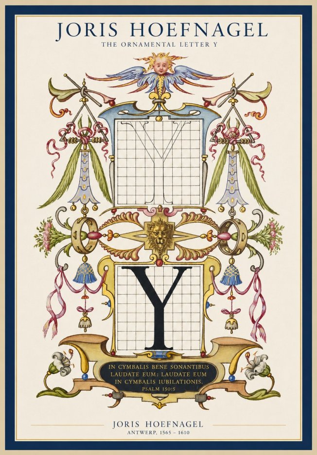 Joris Hoefnagel The Ornamental Letter Y No1 - Plakát
