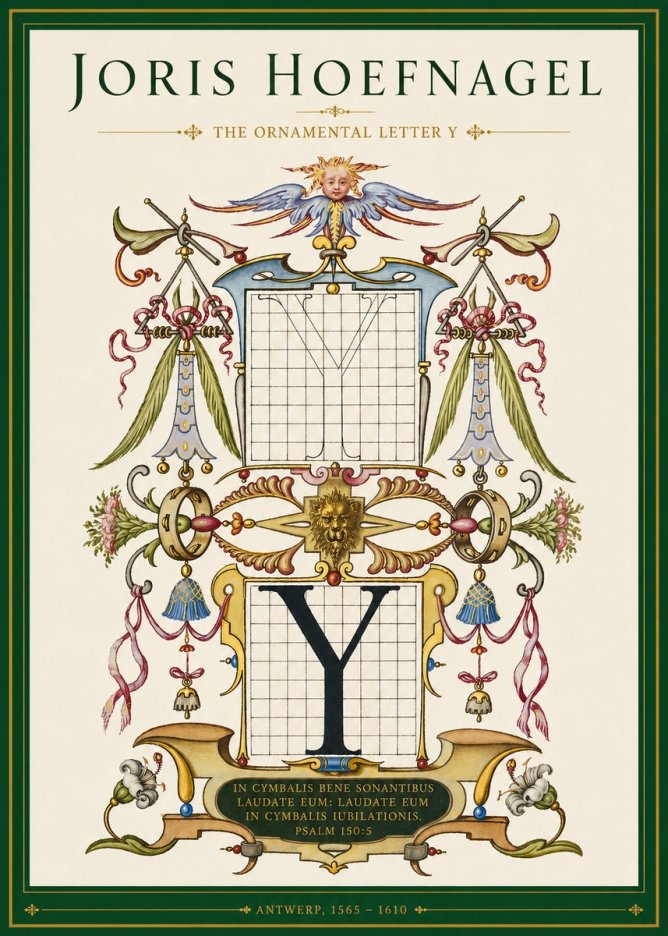 Joris Hoefnagel The Ornamental Letter Y No3 - Plakát