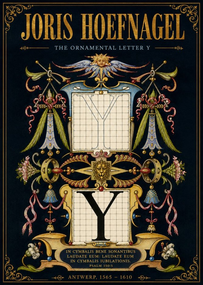 Joris Hoefnagel The Ornamental Letter Y No6 - Plakát
