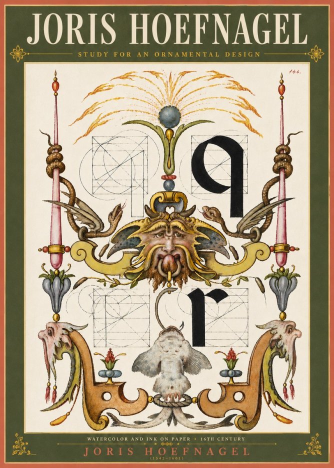 Joris Hoefnagel Ornamental Design I No4 - Plakát