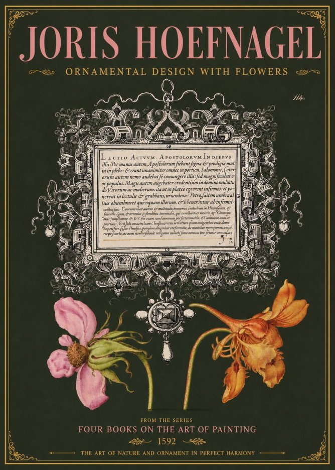 Joris Hoefnagel Ornament and Botanical Study No5 - Plakát