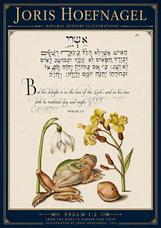 Joris Hoefnagel Psalm 1:2 No6 - Plakát