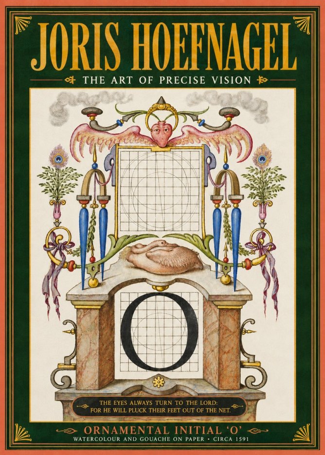 Joris Hoefnagel Ornamental Initial 'O' No3 - Plakát