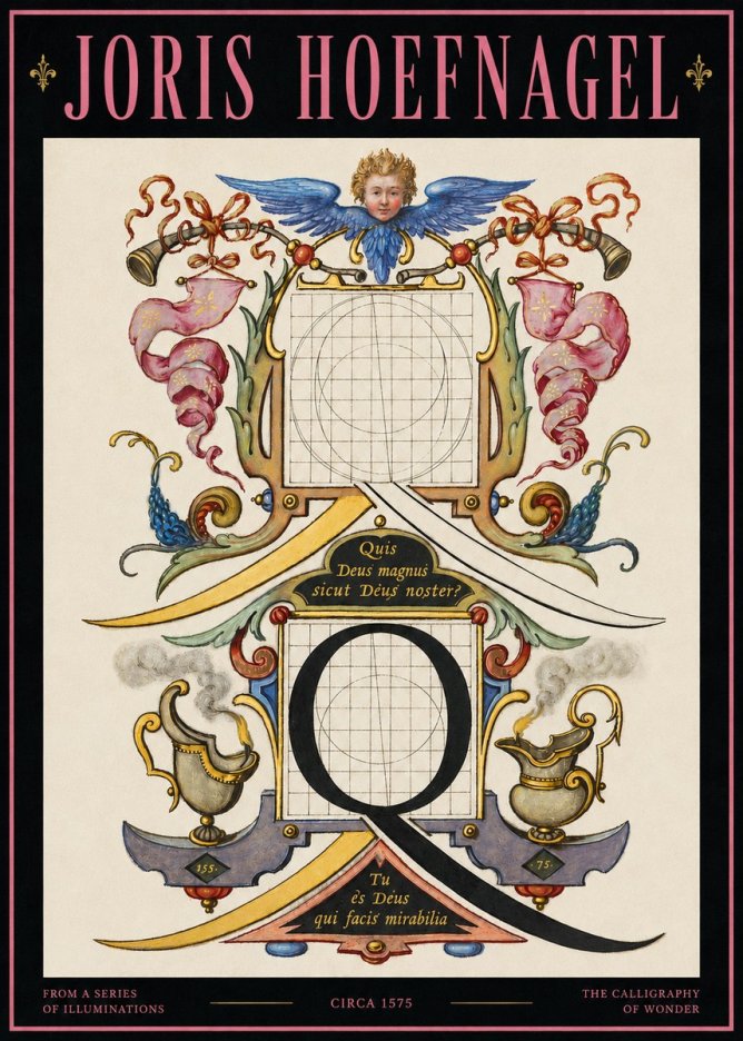 Joris Hoefnagel The Calligraphic Q No4 - Plakát