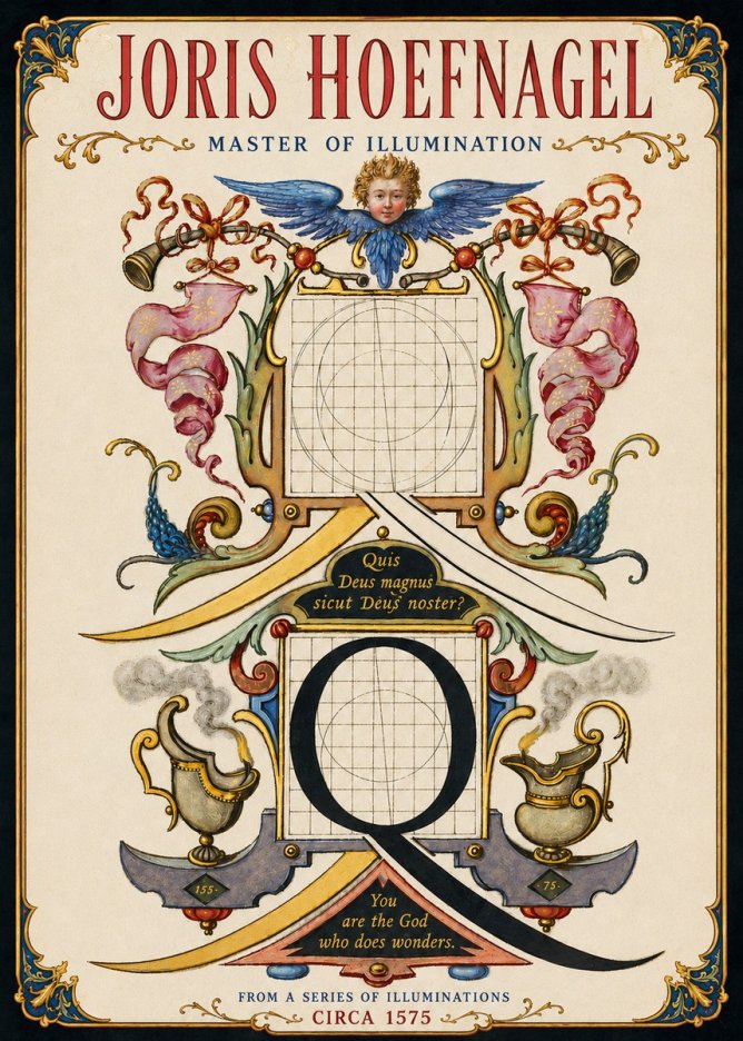 Joris Hoefnagel The Calligraphic Q No5 - Plakát