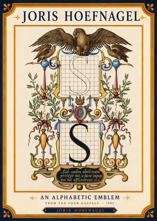 Joris Hoefnagel An Alphabetic Emblem from the Four Gospels No4 - Plakát