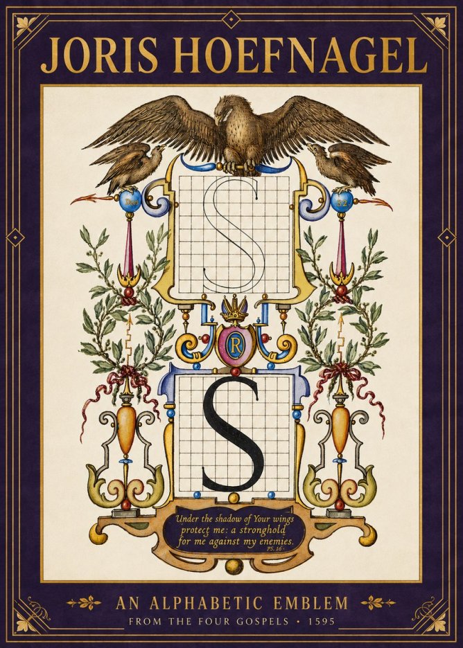 Joris Hoefnagel An Alphabetic Emblem from the Four Gospels No6 - Plakát