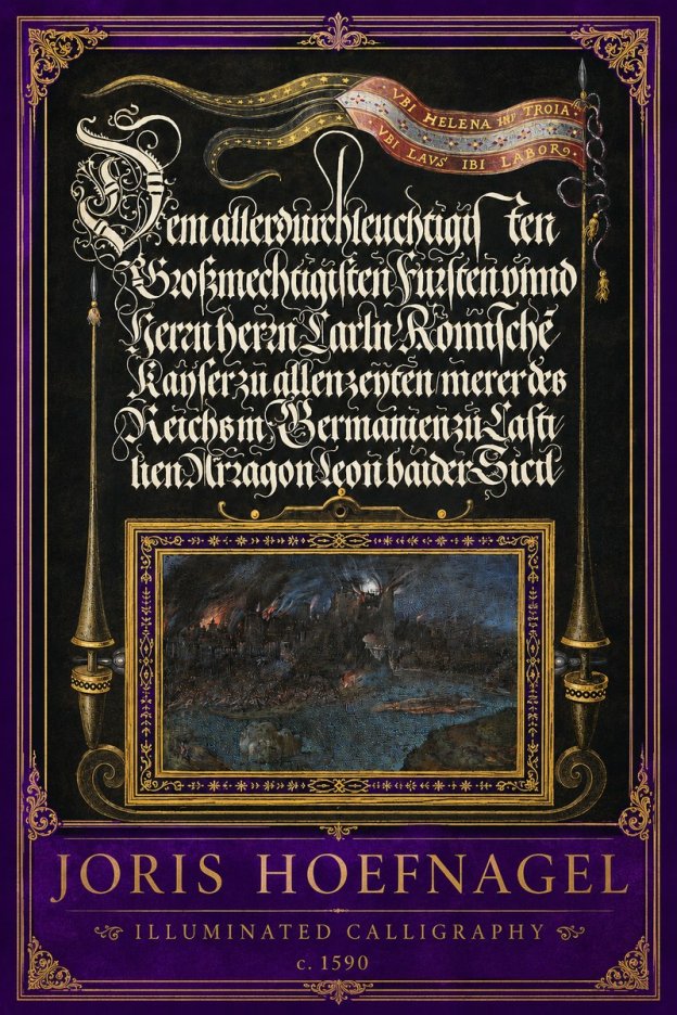 Joris Hoefnagel Illuminated Calligraphy No2 - Plakát