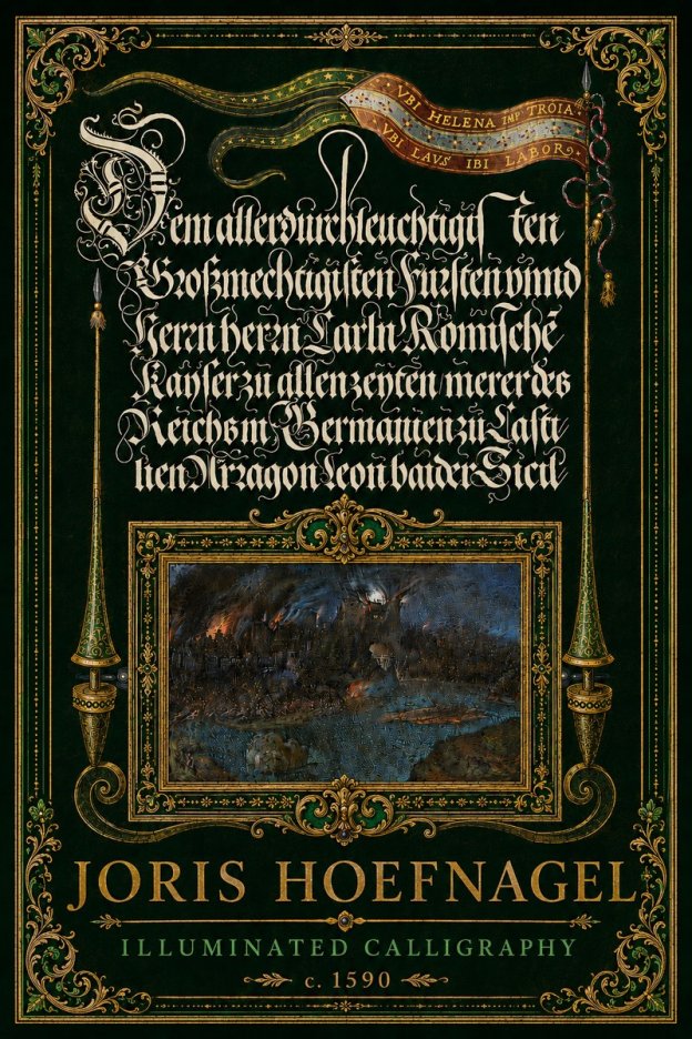 Joris Hoefnagel Illuminated Calligraphy No6 - Plakát