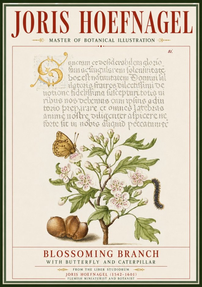 Joris Hoefnagel Blossoming Branch No5 - Plakát