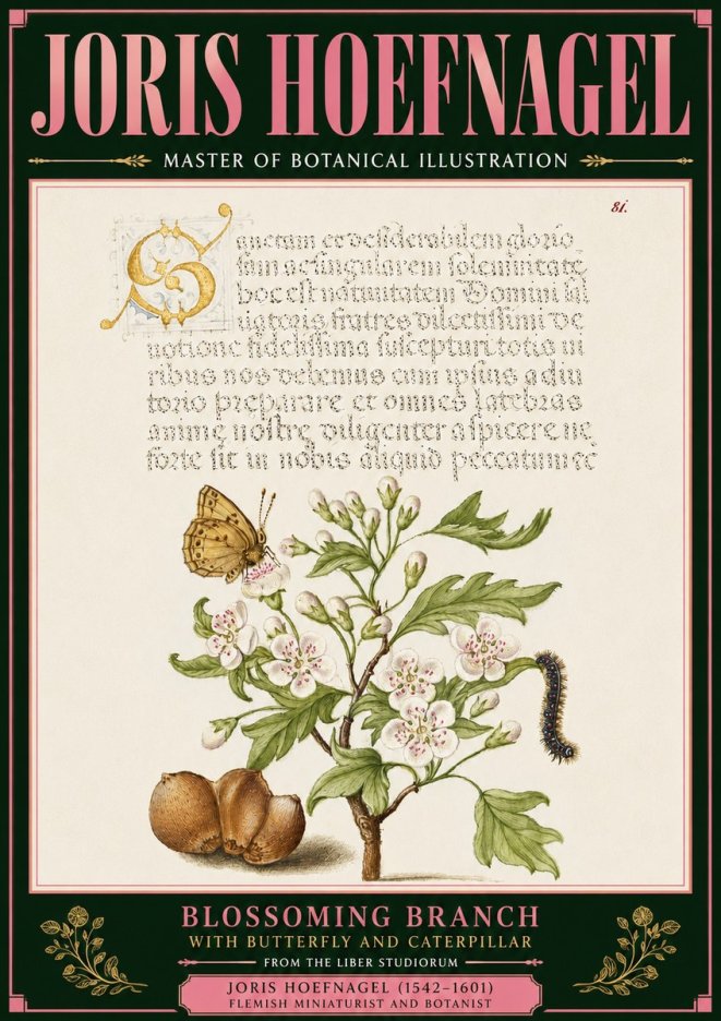Joris Hoefnagel Blossoming Branch No6 - Plakát