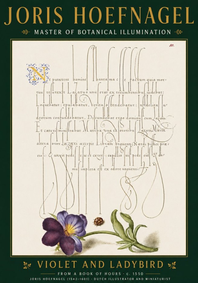 Joris Hoefnagel Violet and Ladybird No4 - Plakát