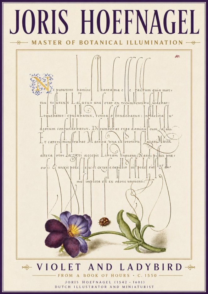 Joris Hoefnagel Violet and Ladybird No6 - Plakát