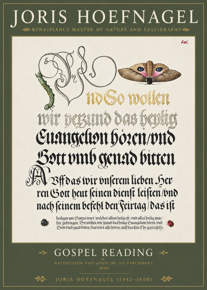 Joris Hoefnagel Gospel Reading No4 - Plakát