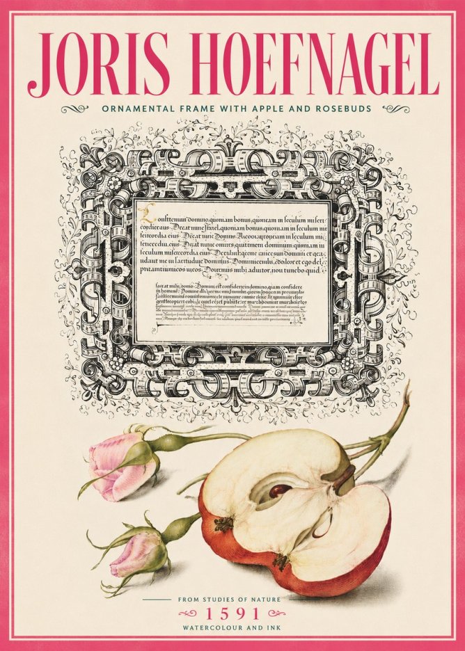 Joris Hoefnagel Illuminated Calligraphy and Botanical Study No6 - Plakát