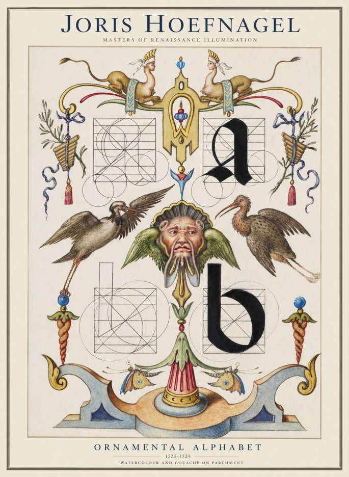Joris Hoefnagel Ornamental Alphabet No1 - Plakát