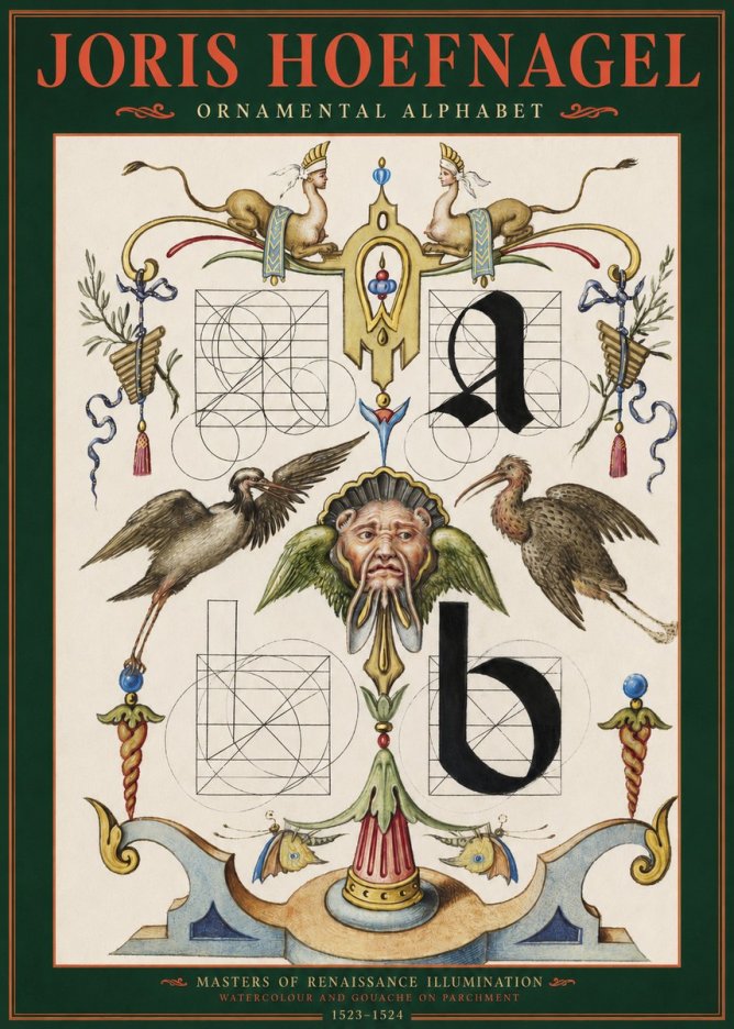 Joris Hoefnagel Ornamental Alphabet No2 - Plakát