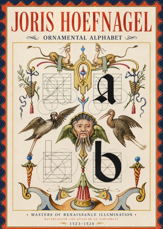 Joris Hoefnagel Ornamental Alphabet No4 - Plakát