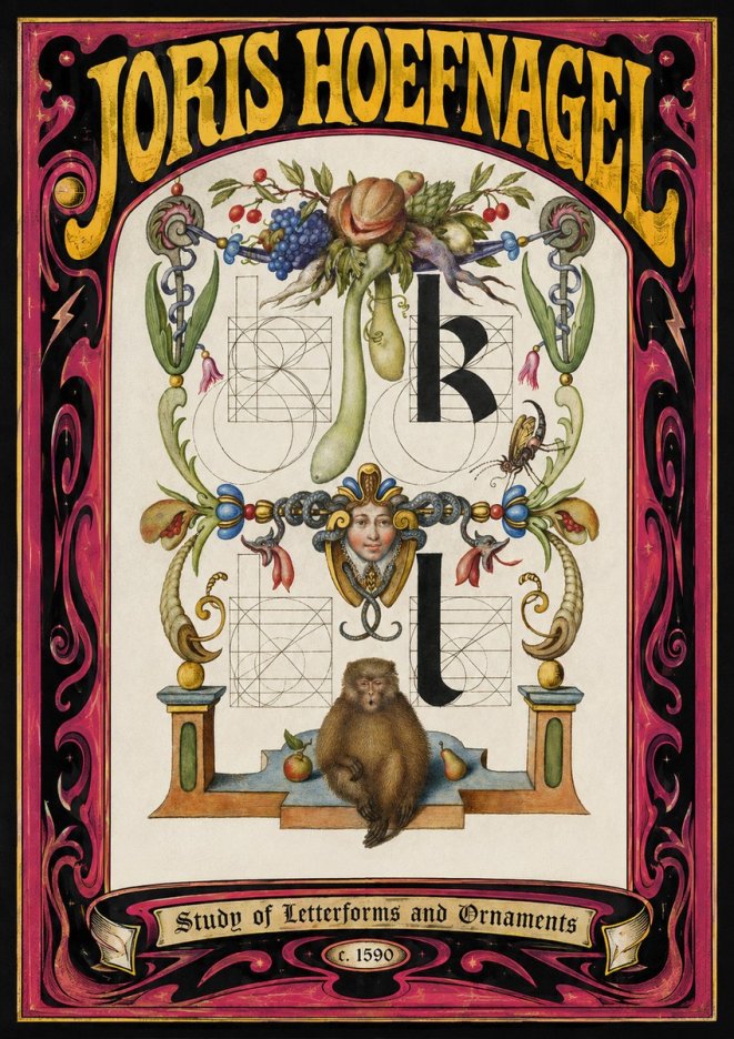 Joris Hoefnagel Study of Letterforms and Ornaments No3 - Plakát