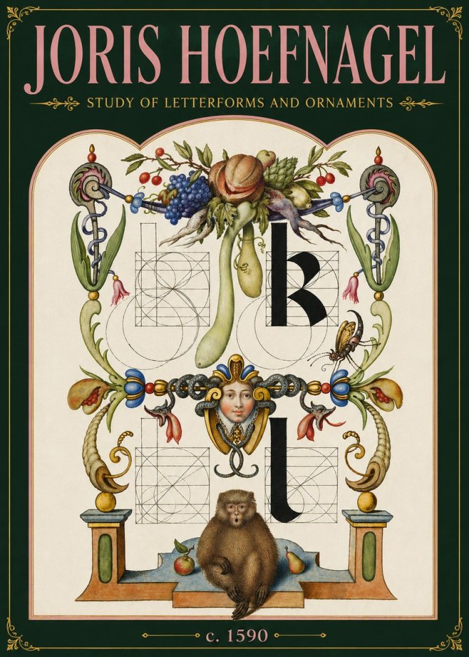 Joris Hoefnagel Study of Letterforms and Ornaments No6 - Plakát