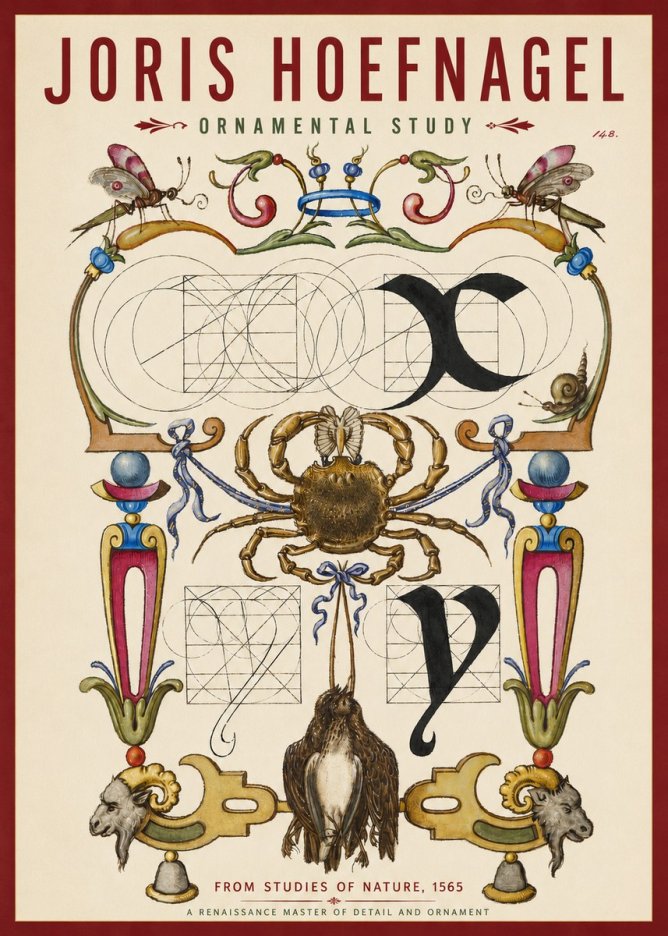 Joris Hoefnagel Ornamental Study II No3 - Plakát