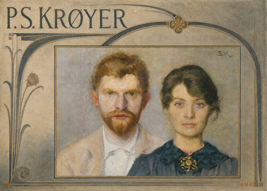 P.S. Krøyer Self-portrait with Marie Krøyer No5 - Plakát
